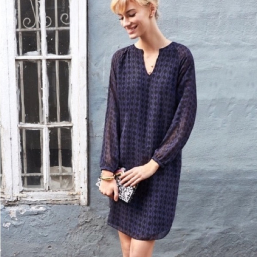 CAbi Harlequin Diamond Print Tunic Shirt Dress 3102 Large
